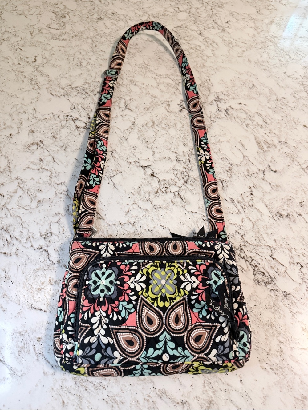 Vera Bradley SIERRA On the Go Crossbody Bag Purse Floral pattern